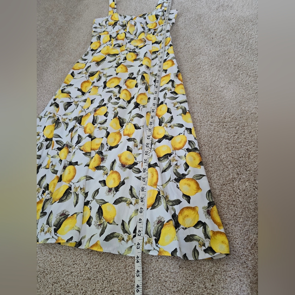 New White House Black Market Womens Midi Lemon Dress Size 00 Sleeveless - Picture 5 of 11